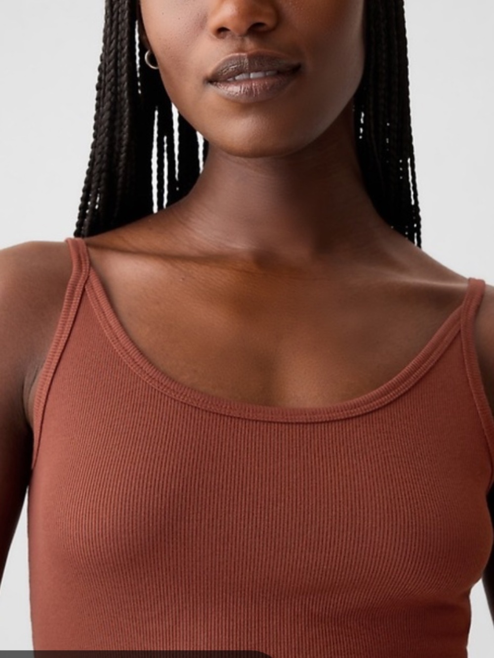 EUC GAP Women’s Mini Rib Tank Top Camisole in Smoked Paprika Brown Size Medium